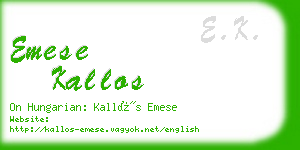 emese kallos business card